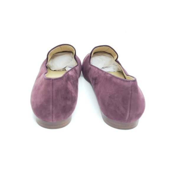 Talbots Purple Suede Loafers Embroidered Tea Set Flat Shoes Leather Womens US 7M - Picture 4 of 9